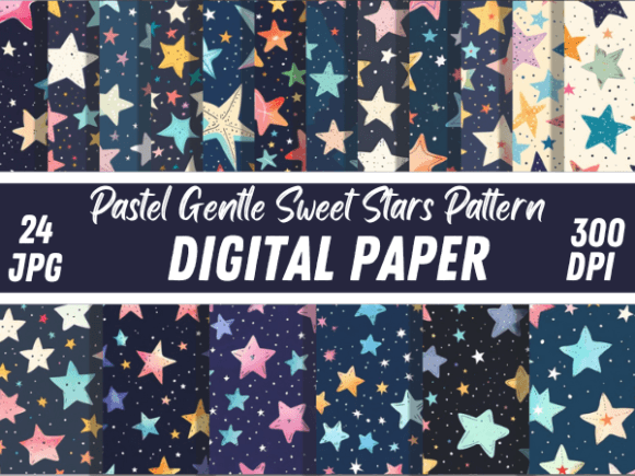 Download Pastel Gentle Sweet Stars Paper Pattern - Stars Collection