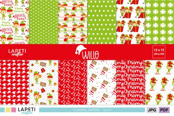 Download Christmas Elf Digital Scrapbooking Paper - Scrapbooking Collection