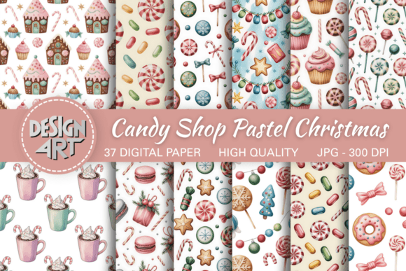 Download Candy Shop Pastel Christmas Pattern - Candy Collection