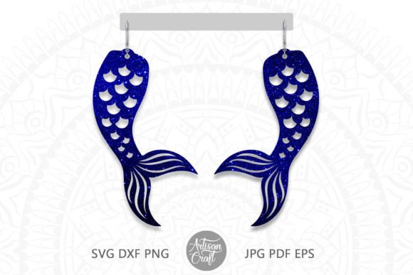 Download Mermaid Tail Earrings SVG Cut Files - Files Collection