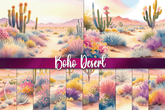 Download Boho Desert Watercolor Summer Background - Premium Resources