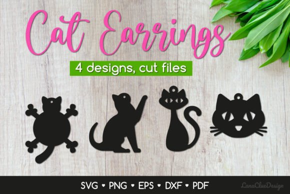 Download Cat Earrings SVG Cut Files for Crafters - Files Collection