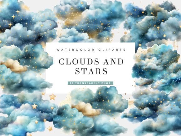 Download Clouds and Stars Clipart Bundle - Stars Collection