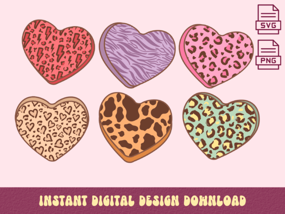 Download Candy Hearts with Animal Prints PNG SVG - Candy Collection