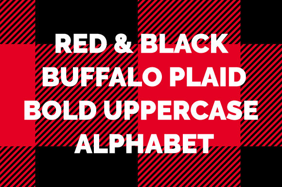 Download Red and Black Buffalo Check Alphabet - Red and black Collection