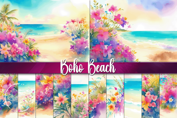 Download Boho Beach, Watercolor Summer Background - Premium Resources