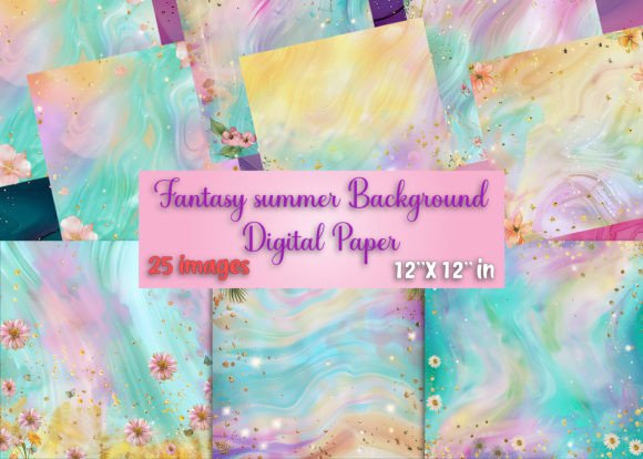 Download Fantasy Summer Background Digital Paper - Summer background Collection